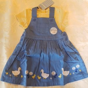 Jojo Maman Bebe Overall Dress with shirt 12-18 month **204**